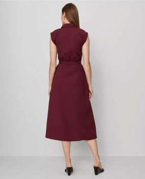 ATBFMS01 Ann Taylor Flare Midi Shirt Dress