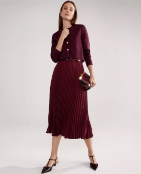 ATBPMS02 Ann Taylor Belted Pleated Midi Skirt