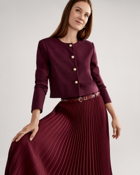 ATBPMS02 Ann Taylor Belted Pleated Midi Skirt