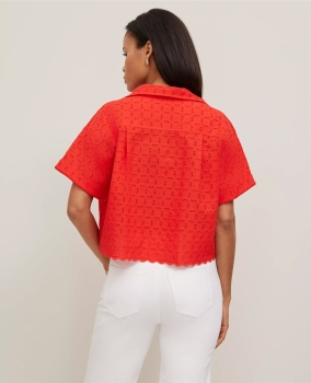ATCES01 Ann Taylor Cotton Eyelet Shirt