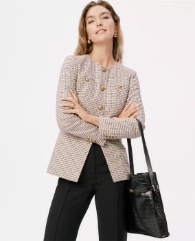 ATHSHJ01 Ann Taylor Houndstooth Jacket