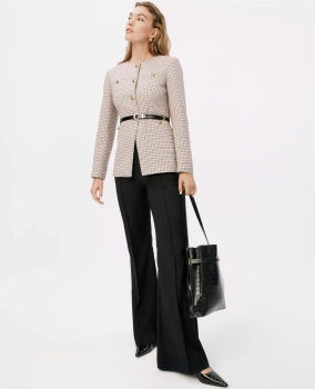 ATHSHJ01 Ann Taylor Houndstooth Jacket