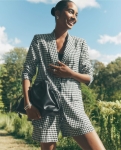 ATLBIG01 Ann Taylor Gingham Tailored Blazer & Short