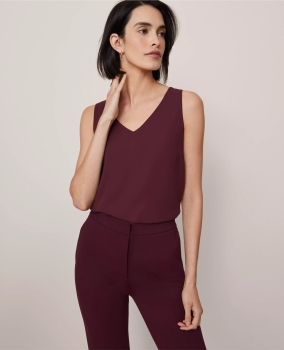 ATMMVS01 Ann Taylor Mixed V-neck Shell