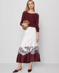 ATPSMS01 Ann Taylor Paisley Midi Skirt