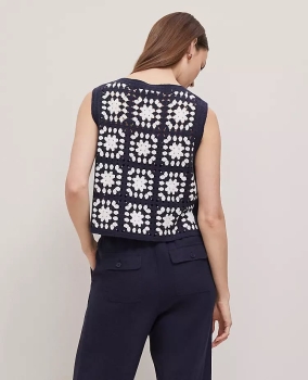 ATPWCGC01 Ann Taylor Weekend Collection Crochet Sweater Shell