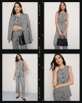ATTFPIG01 Ann Taylor Gingham Tailored Vest & Flare Pant