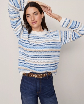 ATWCSMSS01 Ann Taylor Weekend Collection Mixed Sweater