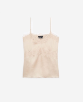 LPSCWLD02 THE KOOPLES SILK CAMISOLE WITH LACE DETAILS