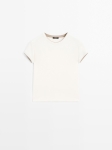 MD1CCRT02 MASSIMO DUTTI RIBBED COTTON T-SHIRT