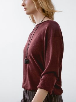 MD1LBNS01 Massimo Dutti Linen Boat Neck Sweater