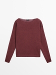 MD1LBNS01 Massimo Dutti Linen Boat Neck Sweater