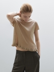 MD1LTWRH01 Massimo Dutti Linen Top With Ruffled Hem