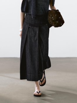 MDCDMS01 MASSIMO DUTTI DENIM MIDI SKIRT