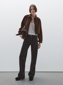 MDCSLS01 Massimo Dutti Suede Leather Shirt