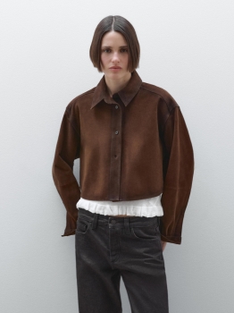 MDCSLS01 Massimo Dutti Suede Leather Shirt