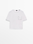 MDCSSCT01 MASSIMO DUTTI CONTRAST COTTON T-SHIRT