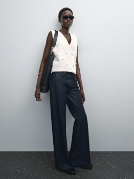 MDDBMKV01 Massimo Dutti Button Knit Waistcoat