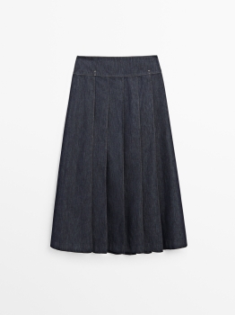 MDDFMS01 MASSIMO DUTTI DENIM MIDI SKIRT