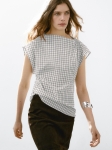 MDDNCT01 Massimo Dutti Draped Check Top