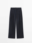 MDDPST-S01 Massimo Dutti Pinstriped Wide Leg Trousers - Studio