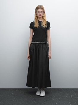 MDDTWWRD01 MASSIMO DUTTI DOUBLE-LAYER COTTON T-SHIRT