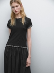 MDDTWWRD01 MASSIMO DUTTI DOUBLE-LAYER COTTON T-SHIRT