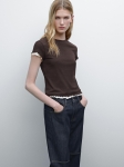 MDDTWWRD02 MASSIMO DUTTI DOUBLE-LAYER COTTON T-SHIRT