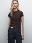 MDDTWWRD02 MASSIMO DUTTI DOUBLE-LAYER COTTON T-SHIRT