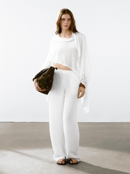 MDFLBC01 Massimo Dutti Flowing Linen Blend Cape