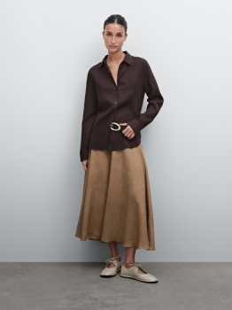 MDFLBMS01 Massimo Dutti Flounce Midi Skirt