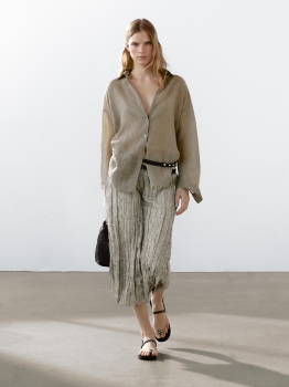 MDFMRBS01 Massimo Dutti Flowing Ramie Relaxed Shirt