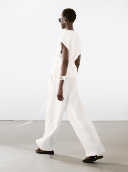 MDFPPT01 Massimo Dutti Flowing Pleated Palazzo Trousers