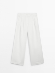 MDFPPT01 Massimo Dutti Flowing Pleated Palazzo Trousers