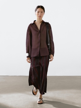 MDFRBS01 Massimo Dutti Flowing Ramie Shirt