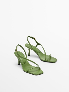MDHLSWSS01 MASSIMO DUTTI LEATHER SANDALS WITH SIDE STRAP