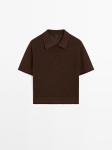MDLBCPS03 Massimo Dutti Cutwork Polo Sweater