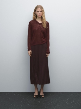 MDLPFS01 Massimo Dutti Pleated Flare Skirt