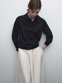 MDMCPT01 Massimo Dutti Cotton Piqué Polo T-Shirt