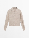 MDMLBKC01 Massimo Dutti Melange Linen Knit Cardigan