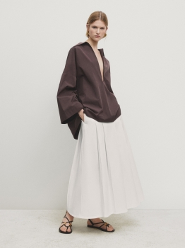 MDPDS01 MASSIMO DUTTI DENIM MIDI SKIRT