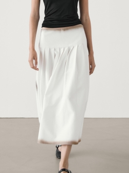 MDPPMSWYD01 MassimoDutti Pleated Midi Skirt