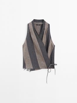 MDPTWCS01 Massimo Dutti Halter Top & Palazzo Trousers