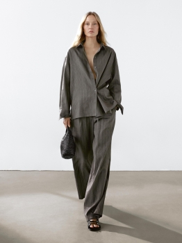 MDSFS02 Massimo Dutti Striped Flowing Shirt