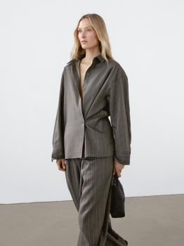 MDSFS02 Massimo Dutti Striped Flowing Shirt