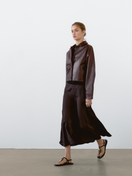 MDSMSWYD01 Massimo Dutti Flowing Midi Skirt