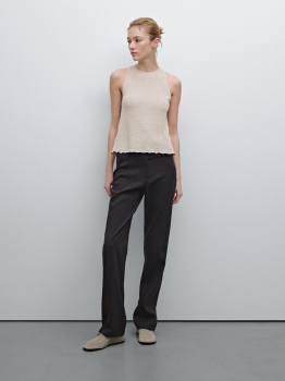 MDTKHT01 Massimo Dutti Textured Knit Halter Top