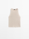 MDTKHT01 Massimo Dutti Textured Knit Halter Top
