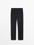 MDTWWAFD01 MASSIMO DUTTI FLAP DETAIL TROUSERS
