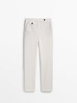 MDTWWAFD02 MASSIMO DUTTI FLAP DETAIL TROUSERS